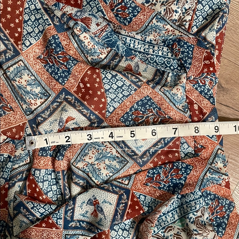 Anthropologie Elevenses Seaflower Patterned Flowy Wide Leg Low Rise Pant - Picture 13 of 16